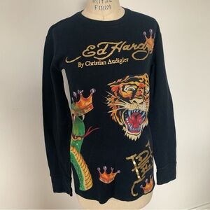 Christian Audigier Ed Hardy Tattoo Long Sleeve Top